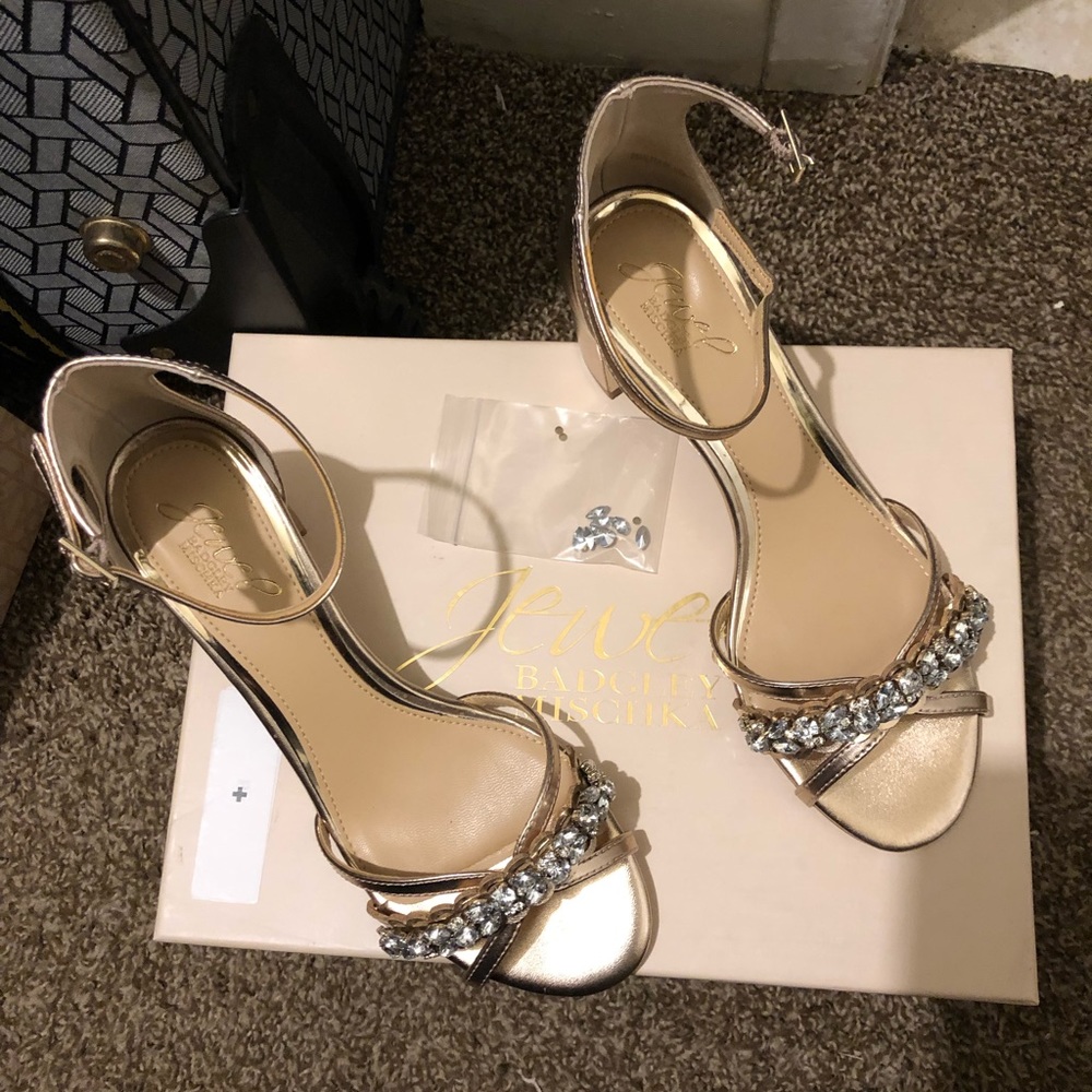 Jewel Badgley Mischka Womens Giona Tan Evening - Picture 2 of 7